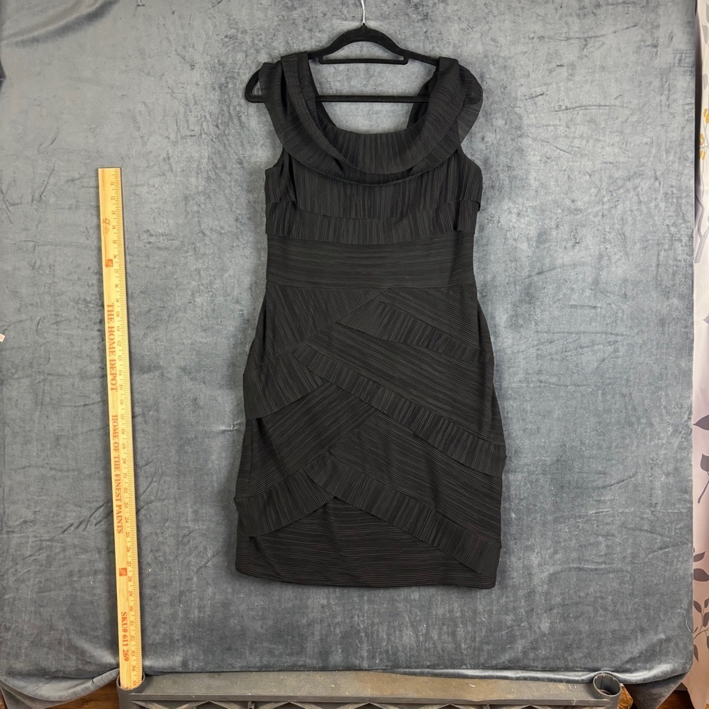 Maggy London Little Black Cowl Neck Sheath Mini Dress